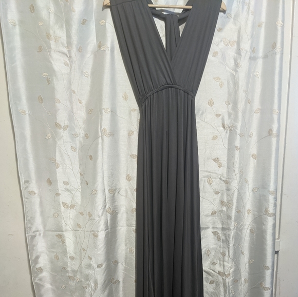 Multiwrap flowy grey maxi wrap dress NWOT 🖤 - Picture 4 of 9